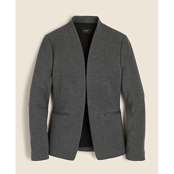 J. Crew TALL Open Front Going Out Blazer Stretch Twill Heather Dove Gray 10 Tall - Picture 1 of 13